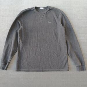 Katin Thermal Waffle Knit Shirt Mens M Long Sleeve Gray Crew Neck Outdoor Casual